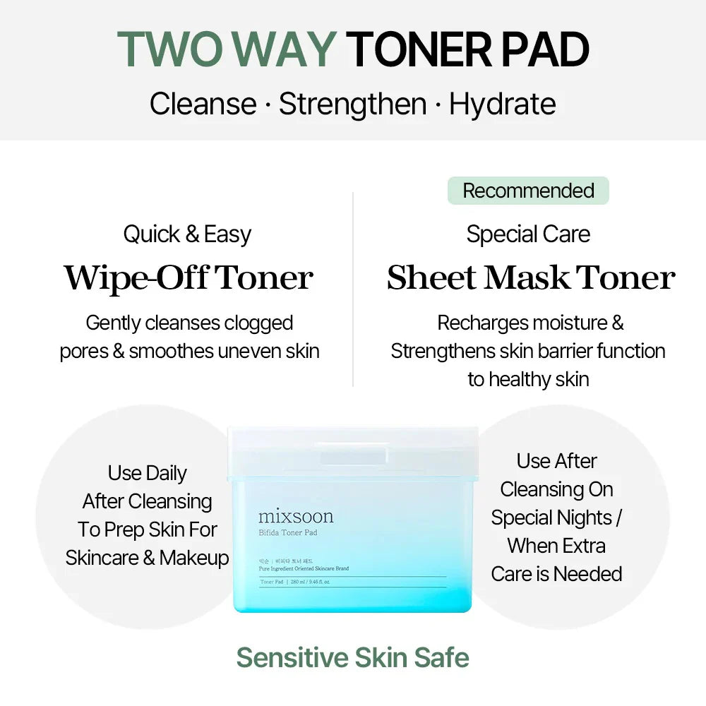 [Mixsoon] Bifida Toner Pad (120 pads)