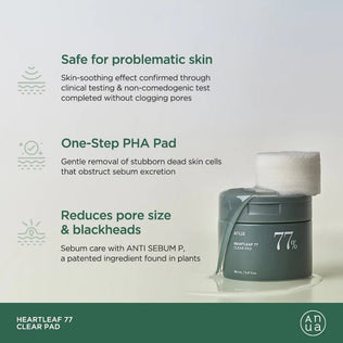 [Anua] Heartleaf 77% Clear Pad - Fresh Mask Korean Beauty