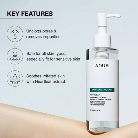 [Anua] Heartleaf Pore Control Cleansing Oil Mild - Fresh Mask Korean Beauty