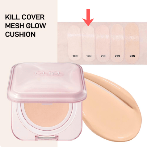 [CLIO] Kill Cover Mesh Glow Essential Cushion 19N - Fresh Mask Korean Beauty