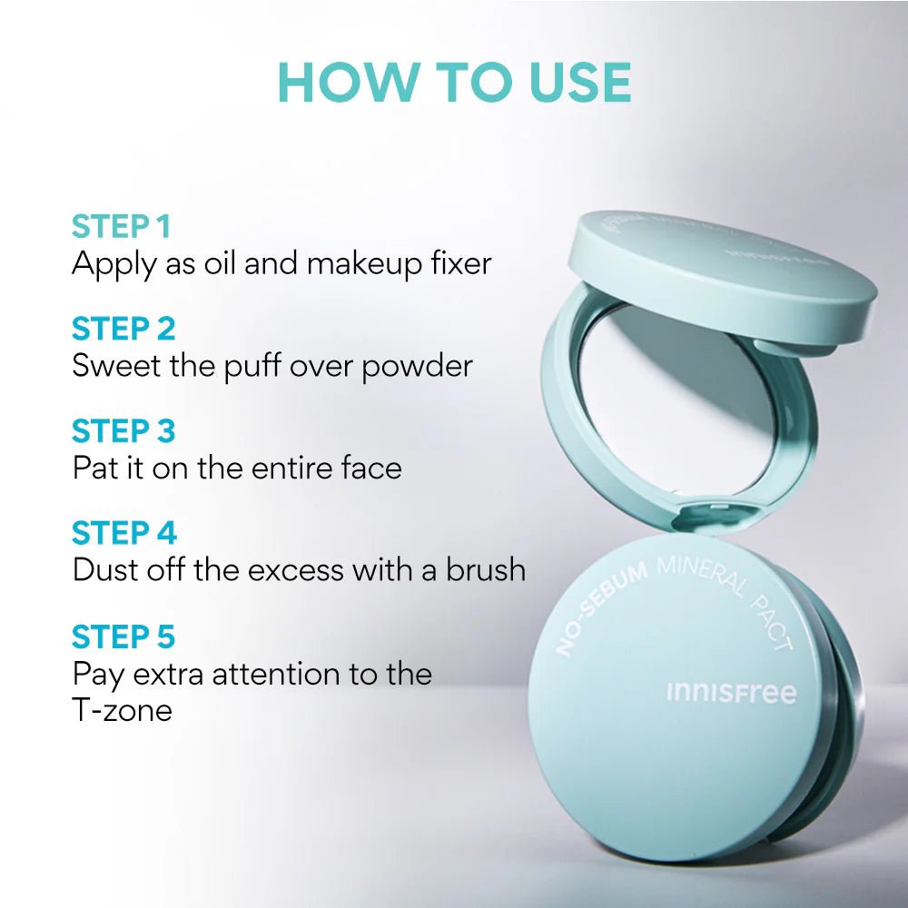 [Innisfree] No Sebum Mineral Pact - Fresh Mask Korean Beauty