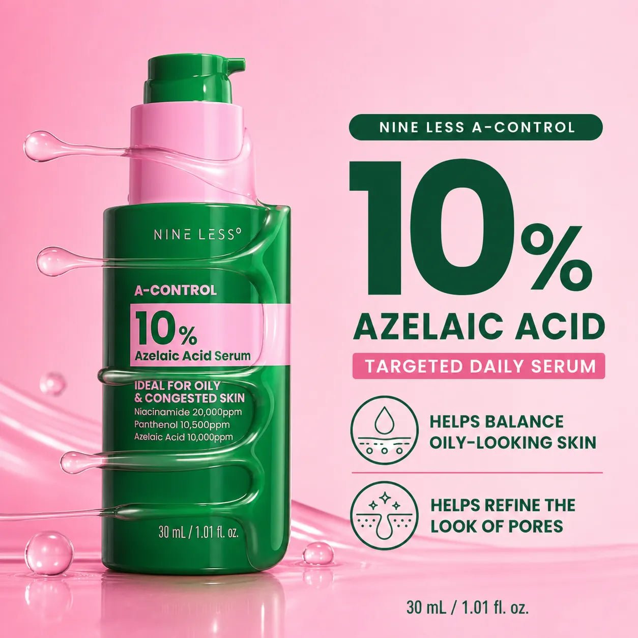 [Nineless] A-Control 10% Azelaic Acid Serum - Fresh Mask Korean Beauty