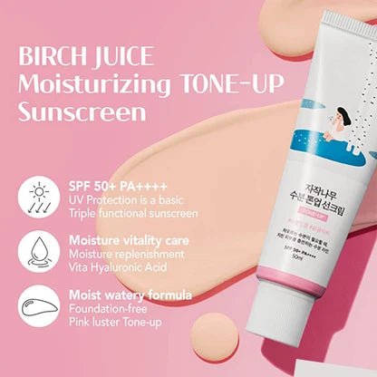 [Roundlab] Birch Moisture Tone-Up Sunscreen - Fresh Mask Korean Beauty