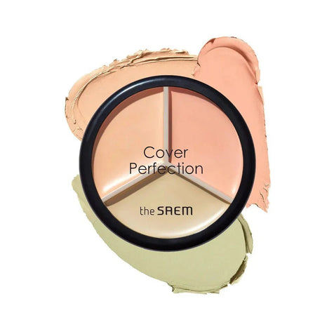[The Saem] Cover Perfection Triple Pot Concealer 03 Correct Up Beige - Fresh Mask Korean Beauty