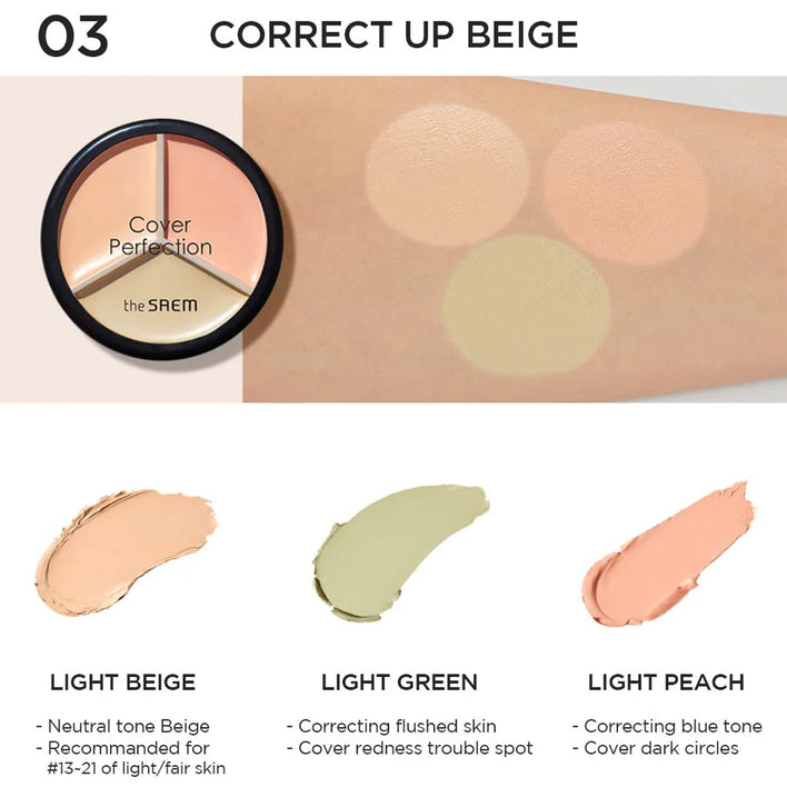 [The Saem] Cover Perfection Triple Pot Concealer