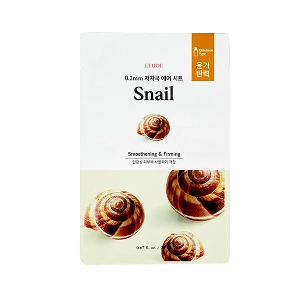 [Etude] 0.2 THERAPY AIR MASK - Snail - Fresh Mask Korean Beauty