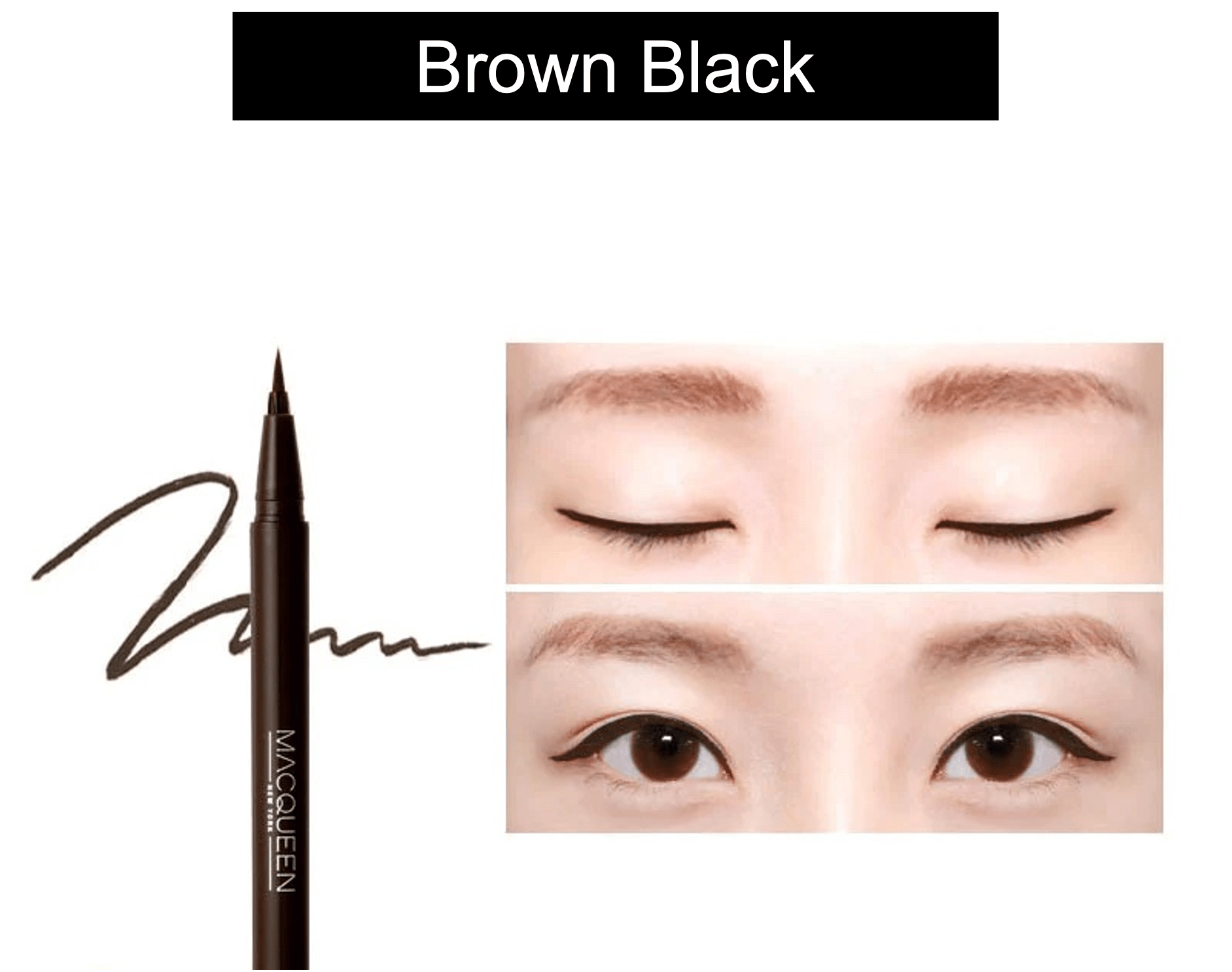 [MACQUEEN] Waterproof Pen Eyeliner 3 Colors - Fresh Mask Korean Beauty