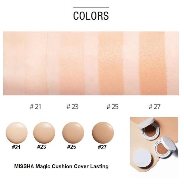 [Missha] Magic Cushion Cover Lasting SPF50 PA+++ - Fresh Mask Korean Beauty