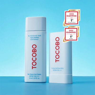 [Tocobo] Soothing Sun Duo: Bio Watery Sun Cream & Cotton Soft Sun Stick - Fresh Mask Korean Beauty